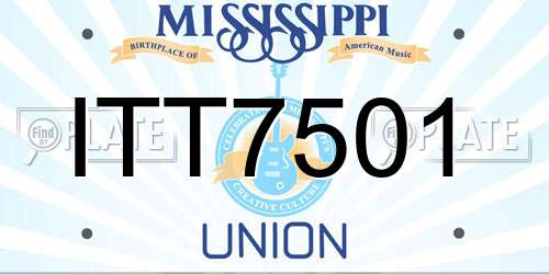 ITT7501 Mississippi License Plate