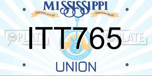 ITT765 Mississippi License Plate