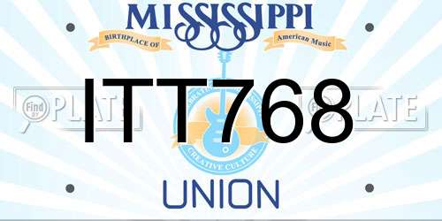 ITT768 Mississippi License Plate
