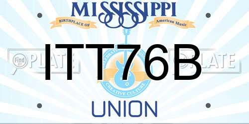 ITT76B Mississippi License Plate