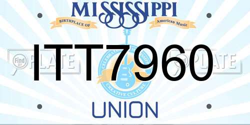 ITT7960 Mississippi License Plate