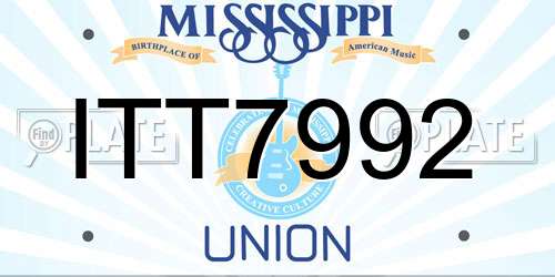 ITT7992 Mississippi License Plate