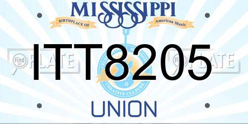 ITT8205 Mississippi License Plate