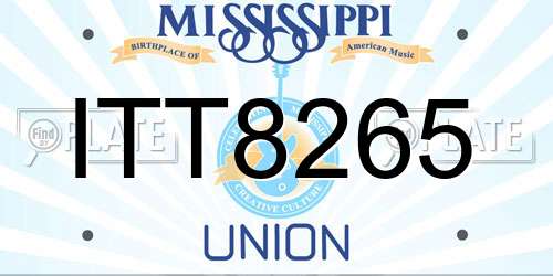 ITT8265 Mississippi License Plate