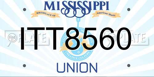 ITT8560 Mississippi License Plate