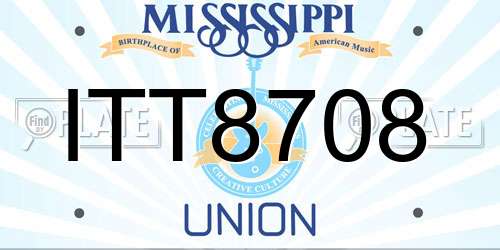 ITT8708 Mississippi License Plate