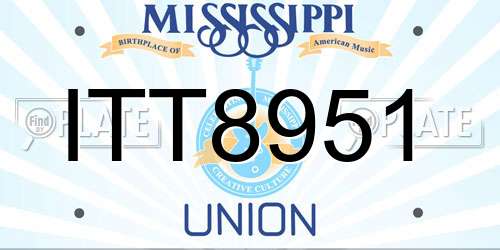 ITT8951 Mississippi License Plate