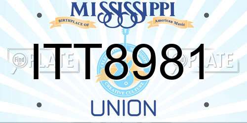 ITT8981 Mississippi License Plate