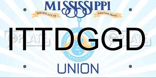 ITTDGGD Mississippi License Plate