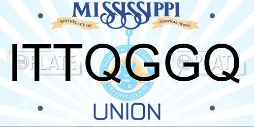 ITTQGGQ Mississippi License Plate