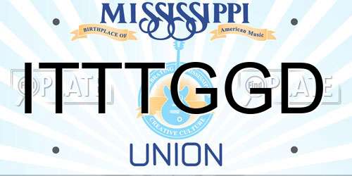 ITTTGGD Mississippi License Plate