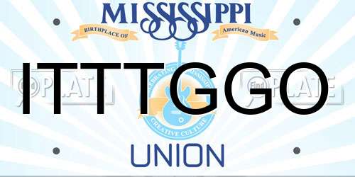 ITTTGGO Mississippi License Plate