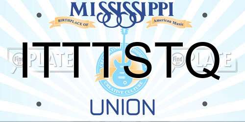 ITTTSTQ Mississippi License Plate