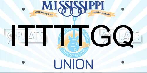 ITTTTGQ Mississippi License Plate
