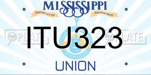 ITU323 Mississippi License Plate