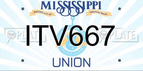 ITV667 Mississippi License Plate