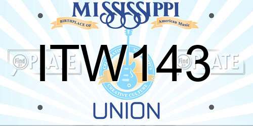ITW143 Mississippi License Plate