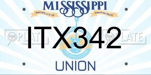 ITX342 Mississippi License Plate