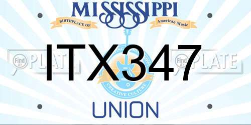 ITX347 Mississippi License Plate