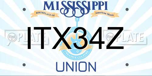 ITX34Z Mississippi License Plate