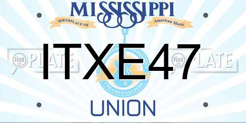 ITXE47 Mississippi License Plate