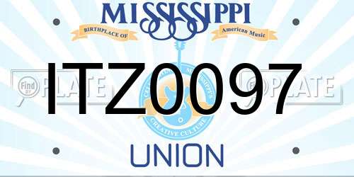 ITZ0097 Mississippi License Plate