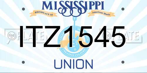ITZ1545 Mississippi License Plate