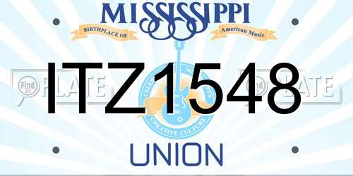 ITZ1548 Mississippi License Plate