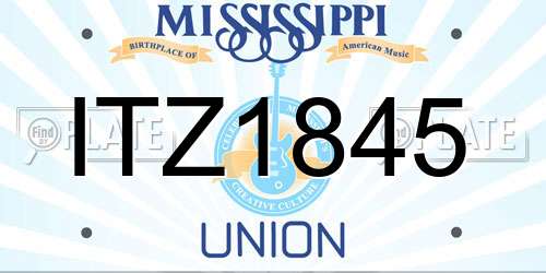 ITZ1845 Mississippi License Plate