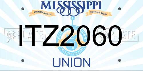 ITZ2060 Mississippi License Plate