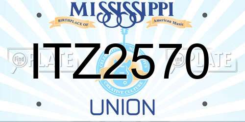 ITZ2570 Mississippi License Plate