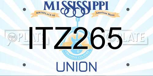 ITZ265 Mississippi License Plate