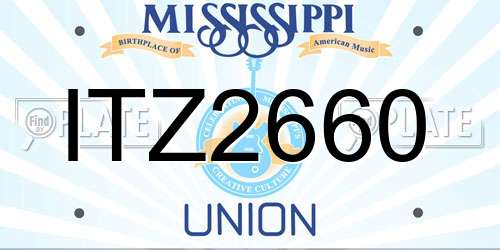 ITZ2660 Mississippi License Plate
