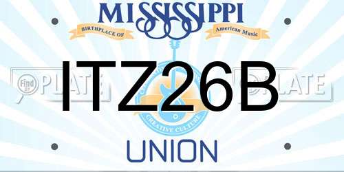 ITZ26B Mississippi License Plate
