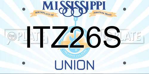 ITZ26S Mississippi License Plate