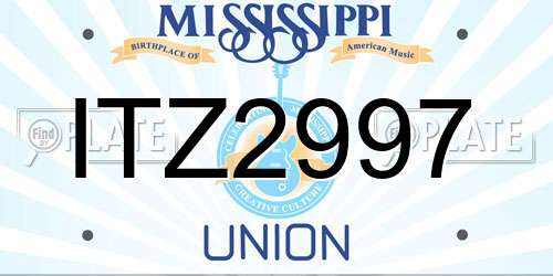 ITZ2997 Mississippi License Plate
