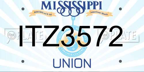 ITZ3572 Mississippi License Plate