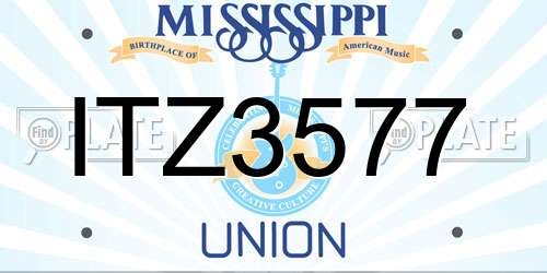 ITZ3577 Mississippi License Plate
