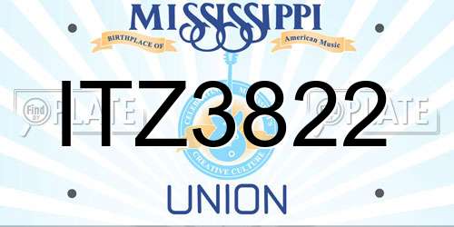 ITZ3822 Mississippi License Plate
