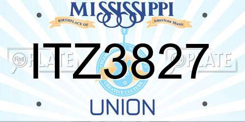 ITZ3827 Mississippi License Plate