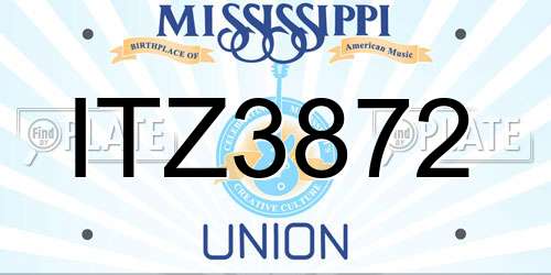 ITZ3872 Mississippi License Plate