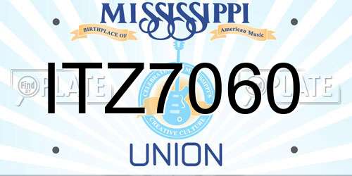ITZ7060 Mississippi License Plate
