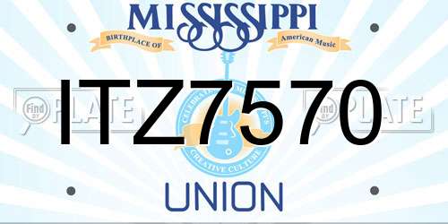 ITZ7570 Mississippi License Plate