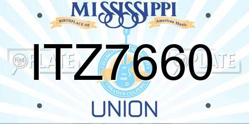 ITZ7660 Mississippi License Plate