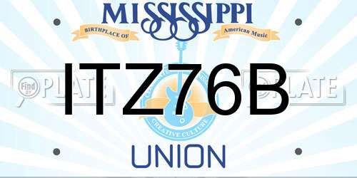 ITZ76B Mississippi License Plate