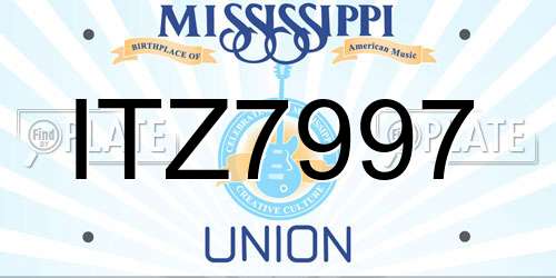 ITZ7997 Mississippi License Plate