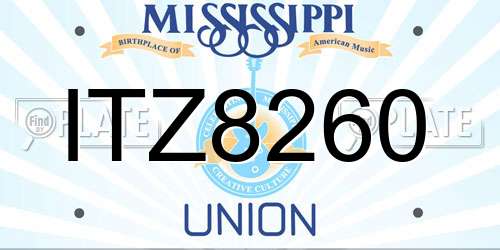 ITZ8260 Mississippi License Plate