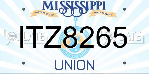 ITZ8265 Mississippi License Plate