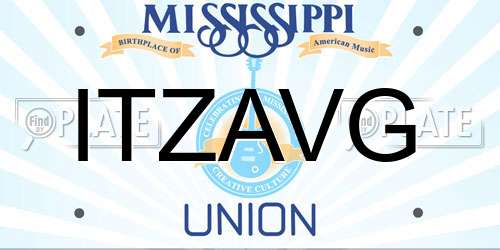 ITZAVG Mississippi License Plate