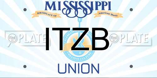 ITZB Mississippi License Plate